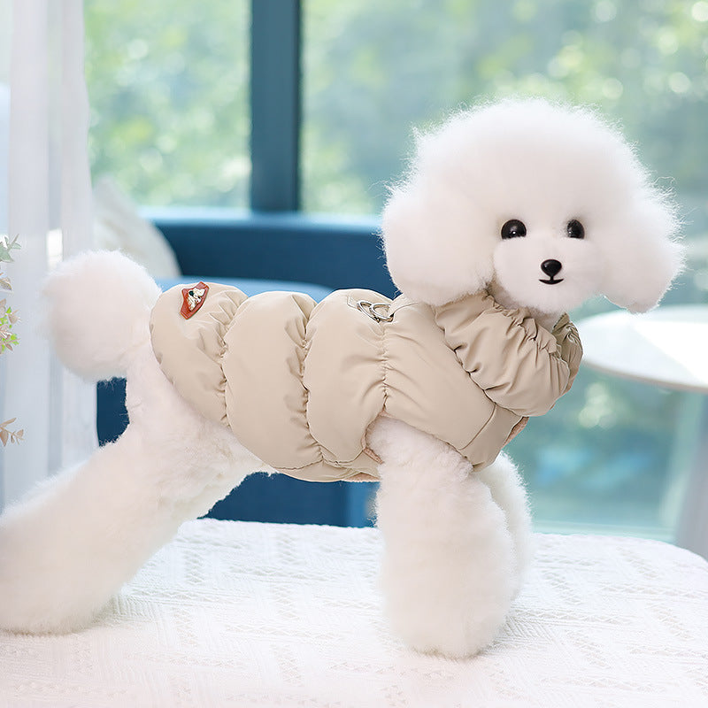 Dog Clothing Winter Vest Warm Buckle Cotton-padded Dog Clothing Two-legged Clothing Wholesale Pet Clothing